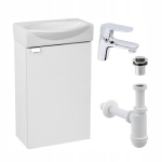 Valge pesemisn&otilde;u, sigm click kraan, sifoon, 40x33cm, 40x33cm