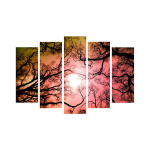 Viieosaline reproduktsioon Puude oksad