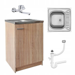 K&ouml;&ouml;gikapp, deante valamu, sifoon, seinale paigaldatav p&ouml;&ouml;rlev segisti, 60x50cm