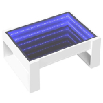 kohvilaud，tugitoolilaud，diivanilaud LED-tuledega, valge, 70x53x30 cm CFE324353