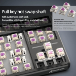 X87 Attack Shark Wireless Game klaviatuur RGB ja kuuma asendusega - juustuvalge, maasikal&uuml;liti