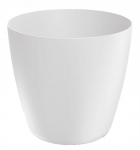 Pott valge matt plastikust 15,8x14,5 cm sileda korpusega Mate