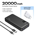 Akupank Ugreen 20000Mah PD20W Power Bank kiire laadimine iPhone & Xiaomi - 10000Mah UK laadija