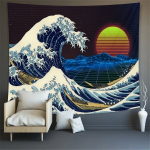 Fuji m&auml;gi ja suurep&auml;rane Kanagawa Banga seinavaip - Jaapani seinakaunistus - 8, 150x280cm