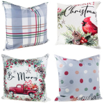 Dekoratiivsete j&otilde;uliste padjap&uuml;&uuml;ride komplekt, 4 tk.