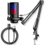 Professionaalne RGB valgustusega USB-mikrofon LIVMAN ME6S, 192kHz