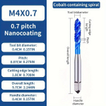 Spiraalmasina kraanid, imporditud nanosinised kraanid roostevabale terasele., M4