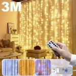 300 LED j&otilde;ulutulukomplekt USB-puldi ja 8 režiimiga., &Scaron;iltai balta