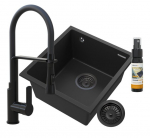 Valamu graniit Granitan Mini45 must komplekt