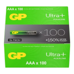 GP Ultra+ Alkaline AAA LR03 1,5V patareid, 100 tk