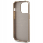 Guess iPhone 15 Pro 6.1" auksinis kietas dėklas perforuotas 4G
