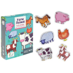 Hariduslik puzzle beebi 12 el. Loomad Talu Hobune Siga Lammas