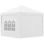 3x3m paviljon 4 k&uuml;lgseina ja aknaga, UV-kaitsega, koos kandekotiga, Oxford terasest, valge