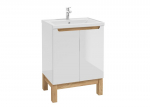 Valamukapp DEFTRANS Space ja valamu 60cm valge/tamm