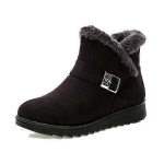 Soe lumesaapad l&uuml;hikeseks karusnahaks plush talvine pahkluu xl platvorm naiste suede puuvilla kingade jaoks_metal must_9