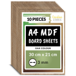 Creative Deco 10 x A4 MDF plaadid, tamme v&auml;rvi | 300 x 210 x 3 mm | Sobib suurep&auml;raselt laserl&otilde;ikamiseks, CNC freesimiseks, modelleerimiseks, &scaron;abloonide loomiseks
