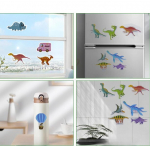 Dinosaurus kleepsuraamatud lastele s&otilde;idukid loomad 3 tk