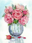 Teemantmosaiigi komplekt 40x50 cm. Teemanditikand, mosaiik-pilt "Delicate peonies"