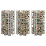vidaXL ringikujulised gabioon taimelavad 3 tk, tsingitud teras &Oslash;30 x 50 cm