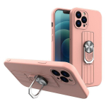 Ring Case Silicone Case with Finger Grip and Stand for Xiaomi Poco M4 Pro 5G Pink (Pink)