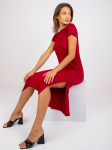 Naiste tumepunane Basic kleit, S