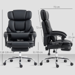 Kontoritool ergonoomiline reguleeritav p&ouml;&ouml;rlev tool 69x72x118 cm must PU nahk