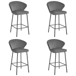 4-osaline baaritoolide komplekt Gatta, hall/must