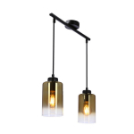 Rippvalgusti Candellux Aspra must 2x60W E27 merevaigukollase klaasist varjuga