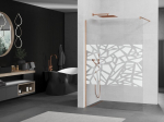 Mexen Kioto du&scaron;isein Walk-in 140 x 200 cm, valge muster 8 mm, harjatud vask - 800-140-101-65-85
