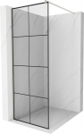 Mexen Kioto du&scaron;isein Walk-in 90 x 200 cm, must ruudustik 8 mm, harjatud nikkel - 800-090-101-97-77, 90 x 200 cm
