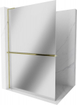 Mexen Kioto+ L du&scaron;isein riiuliga Walk-in 80 x 200 cm, peegel, kuldne - 800-080-123-50-50