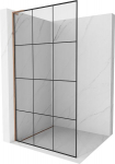 Mexen Kioto L du&scaron;&scaron;i Walk-in vahesein 100 x 200 cm, must ruudustik, roosa kuld - 800-100-103-60-77, 100 x 200 cm