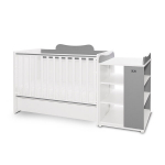 Muudetav lastevoodi Lorelli Multi, 120x60/190x82 cm, valge/kivituhk-halli v&auml;rvi