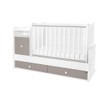 Muundatav lastevoodi Lorelli Trend Plus New, 110x62/161x62 cm, valge/beezh