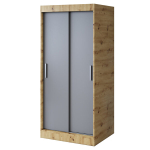 Liugukapp riiulite ja riidepuudega Belvedo Gold Artisan Oak / Matt Anthracite 90 x 200 cm komplekt