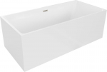 Mexen Nita vanni eraldiseisev 170 x 80 cm, valge, l&auml;bivool harjatud nikkel - 52091708000-97, 170 x 80 cm