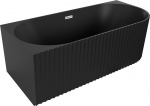 Mexen Gia vaba nurga profileeritud vasakpoolne vann 150 x 75 cm, must matt, kroomitud &uuml;levool - 52701507571L-01, 150 x 75 cm