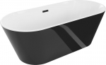 Mexen Flavia iseseisev vann 160 x 75 cm, valge/must, must &uuml;levool - 54031608075-70, 160 x 75 cm