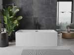 Mexen Nita vaba seisev vann 170 x 80 cm, valge, must &uuml;levool - 52091708000-70, 170 x 80 cm