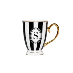 Kruus, Alphabet stripy - S, 300 ml, Bombay Duck, must/valge