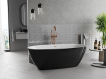 Mexen Luvo Slim eraldiseisev vann 170 x 75 cm, valge/must, &uuml;levool harjatud vask - 52801707575-65, 170 x 75 cm