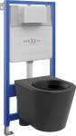 Mexen Rico seina sisse ehitatud WC Fenix Slim raam koos WC-potiga, must matt - 6103372XX85, 48x36,5x36