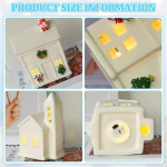 Keraamiline LED-j&otilde;ulumajake 12x10x7.5 cm - Valge talvekaunistus &mdash; j&otilde;uluk&uuml;la, j&otilde;ulukaunistused, valgustusega kujuke, aknalaua kaunistused, keraamiline k&uuml;&uuml;nlajalg, j&otilde;uluvana kingitus, talvine seade