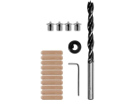 Yato Dowel Komplekt &Oslash; 6mm YT-44112, 17 tk, 6 mm, s&uuml;sinikteras, puit, 10x soonilised puidust puurid, 4x markerit