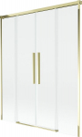 Mexen Rox vannitoa paravan kaheleheline l&uuml;kanduks 160 x 150 cm, l&auml;bipaistev, kuldne - 8C9-160-002-50-00