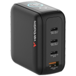 Verbatim Mini Gan laadija 140W 3xUSB-C 1xUSB-A Apple'i s&uuml;learvuti toiteplokile
