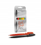 Pentel Touch Brush Pliiatsi komplekt, 6 v&auml;rvi, kalligraafia jaoks