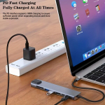 8in1 USB Type-C jaotur 4K Thunderbolt dokkimisjaam s&uuml;learvutile adapter Macbook Air M1 iPad Pro RJ45 HDTV jaoks.