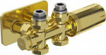 Mexen G05 termostaatiline komplekt nurgaga/sirge kattega S, Duplex, DN50, kuldne - W908-958-910-50, G 1/2"