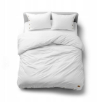 Puuvillane voodipesukomplekt 160x200 sile dekoratiivse n&ouml;&ouml;biga, premium valge